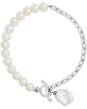 Dower & Hall Pearl Chain Bracelet - White