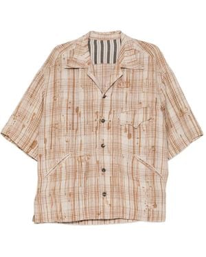 Ziggy Chen All-Over Graphic-Print Shirt - Natural