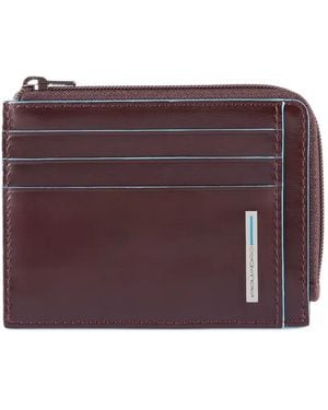 Piquadro Leather Zip-Around Wallet - Purple