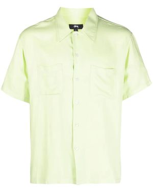 Stussy Contrast-Stitching Short-Sleeve Shirt - Yellow