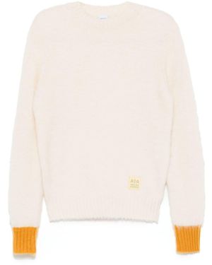 Aspesi Brushed-Wool Crew-Neck Jumper - Natural