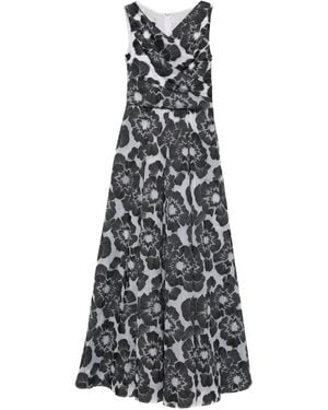 Talbot Runhof Vestido De Fiesta Con Estampado Floral - Blanco