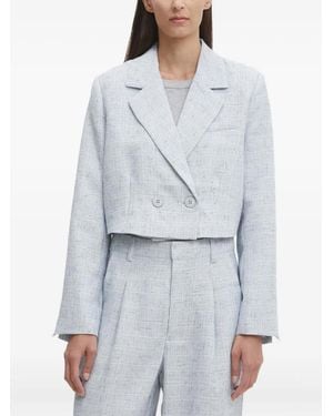 Gestuz Double-Breasted Button Top - Grey