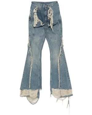 Rick Owens Distressed Flared Jeans - Blue