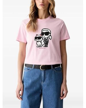 KARL LAGERFELD T-Shirt À Imprimé Ikonik - Blue