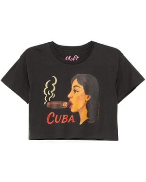 Melt Camiseta Corta Con Estampado Gráfico - Negro