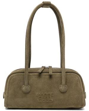 Marge Sherwood Soft Boston Ew Suede Shoulder Bag - Green