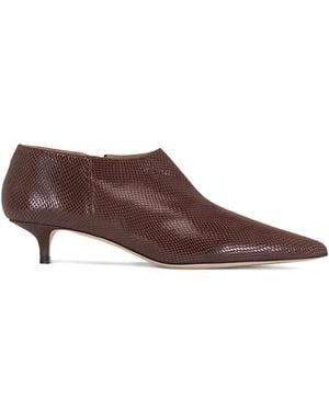 Arteana Arona Pointed-Toe Lizard-Effect Boots - Brown