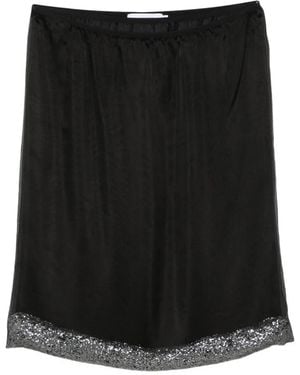 JULIE KEGELS Sidney Sequin-Embellished Asymmetric-Hem Skirt - Black