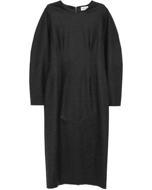 P.A.R.O.S.H. Crew-Neck Long-Sleeve Midi Dress - Black