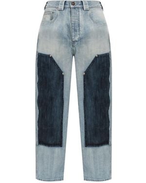 Balenciaga Vaqueros Con Paneles De Patchwork - Azul