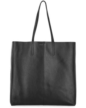 Carven Jean Logo-Embossed Leather Tote Bag - Black
