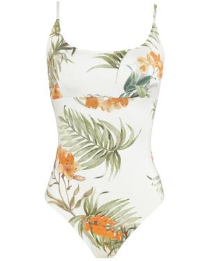 Brigitte Bardot Maillot De Bain À Fleurs Emily - Blanc