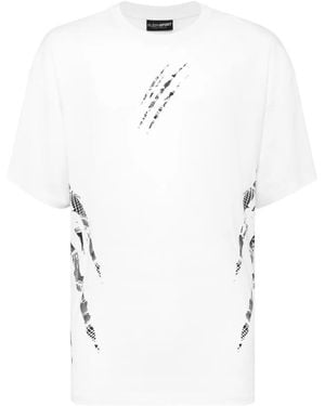 Philipp Plein Claw-Print Cotton T-Shirt - White