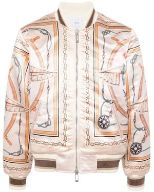 Rhude X Nautica Satin Bomber Jacket - Pink