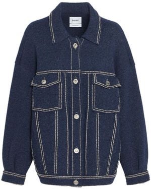 Barrie Contrast-Stitching Denim-Effect Jacket - Blue