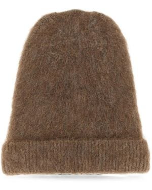 Maison Margiela Four Stitches Brushed-Finish Beanie Hat - Natural