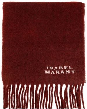 Isabel Marant Écharpe Firny À Logo Brodé - Rouge