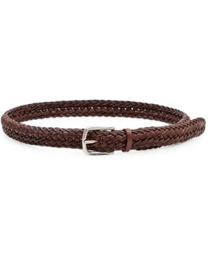 Orciani Woven Leather Belt - Brown