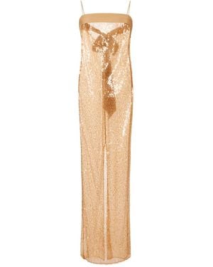 Elisabetta Franchi Sequin-Embellished Maxi Dress - Metallic