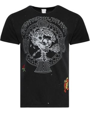 MadeWorn Skull-Rose Patched T-Shirt - Black