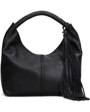 Siedres Galia Mini-Shopper Met Gevlochten Kwastje - Zwart