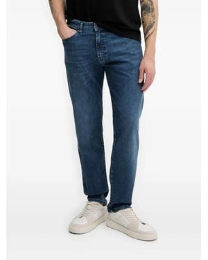 BOSS Logo-patch Slim-fit Jeans - Blue