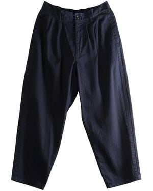 Yohji Yamamoto Pleat-Detail Wide-Leg Trousers - Blue