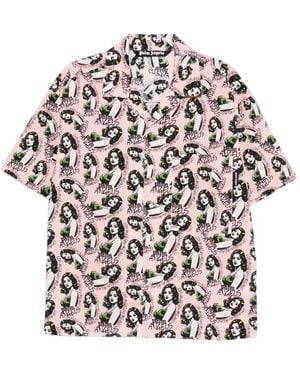 Palm Angels Graphic-Print Short-Sleeve Shirt - White