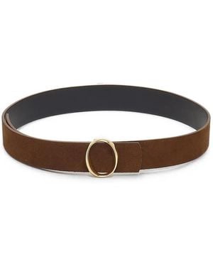 Orciani Oval-Buckle Leather Belt - Black