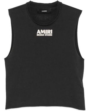 Amiri Logo-Print Sleeveless Tank Top - Black