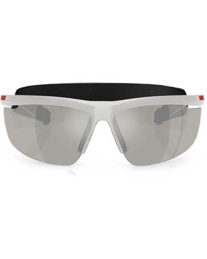 Prada Linea Rossa Geometric-Frame Sunglasses - Gray