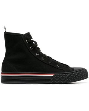 Thom Browne Baskets Montantes À Rayures Rwb - Noir