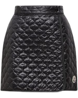Moncler Logo-Detail Quilted Mini Skirt - Black