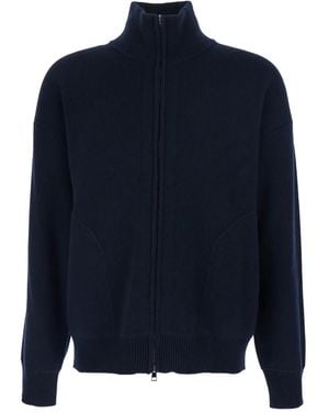 Roberto Collina High-Neck Zip Cardigan - Blue