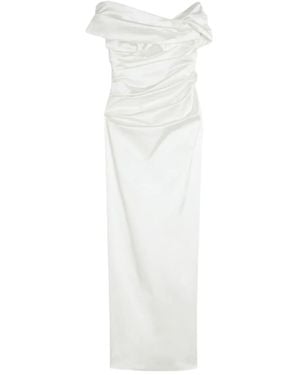 Max Mara Alatri Draped Maxi Dress - White