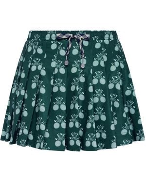 The Upside Minigonna Plissettata Con Motivo Racchette - Verde