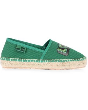 Moschino Logo-Print Espadrilles - Green