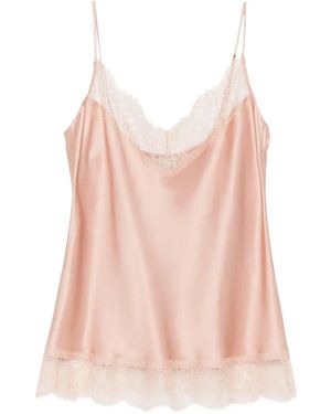 Carine Gilson Camisola Con Ribete De Encaje - Rosa
