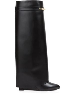 Givenchy Shark Lock Calf Leather Boots - Black