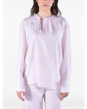 Max Mara Pleated Cut-Out Blouse - Purple