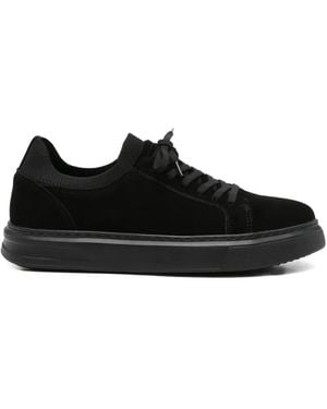 SERGIO MORETTI FIRENZE Suede Lace-Up Trainers - Black