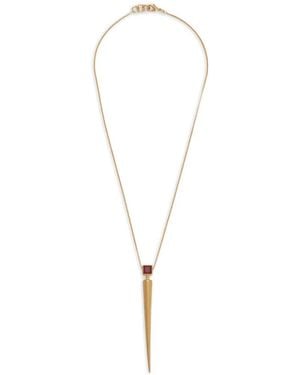Jil Sander Collar Con Colgante De Granate - Blanco