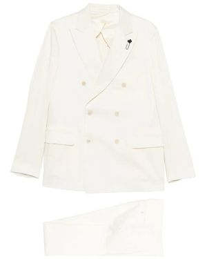 Lardini Double-Breasted Suit - White