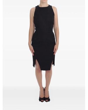 Daizy Shely Textured Side-Slit Dress - Black