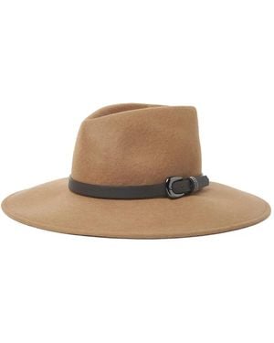 Peserico Leather-Buckle Felt Hat - Brown