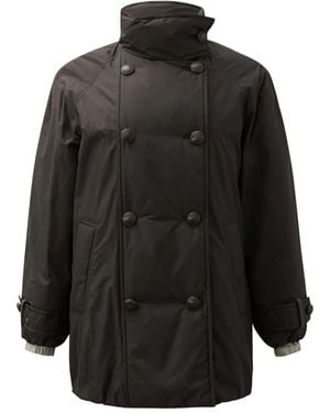 Brunello Cucinelli Abrigo Con Doble Botonadura - Negro