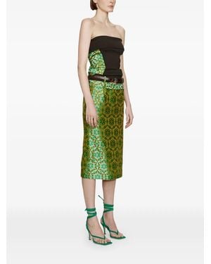 Christopher Esber Jupe En Cuir Palmira À Taille Ceinturée - Vert