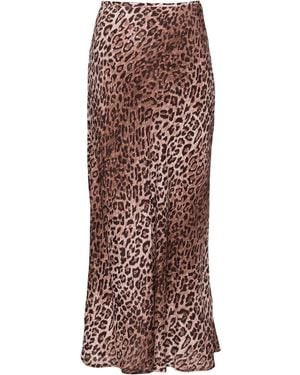 RIXO London Midi-Rok Met Luipaardprint - Bruin