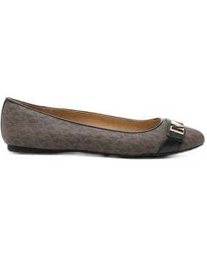 Michael Kors Logo-Plaque Ballet Flats - White
